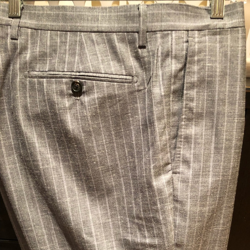 BR limited slim fit gray pin stripe dress slacks